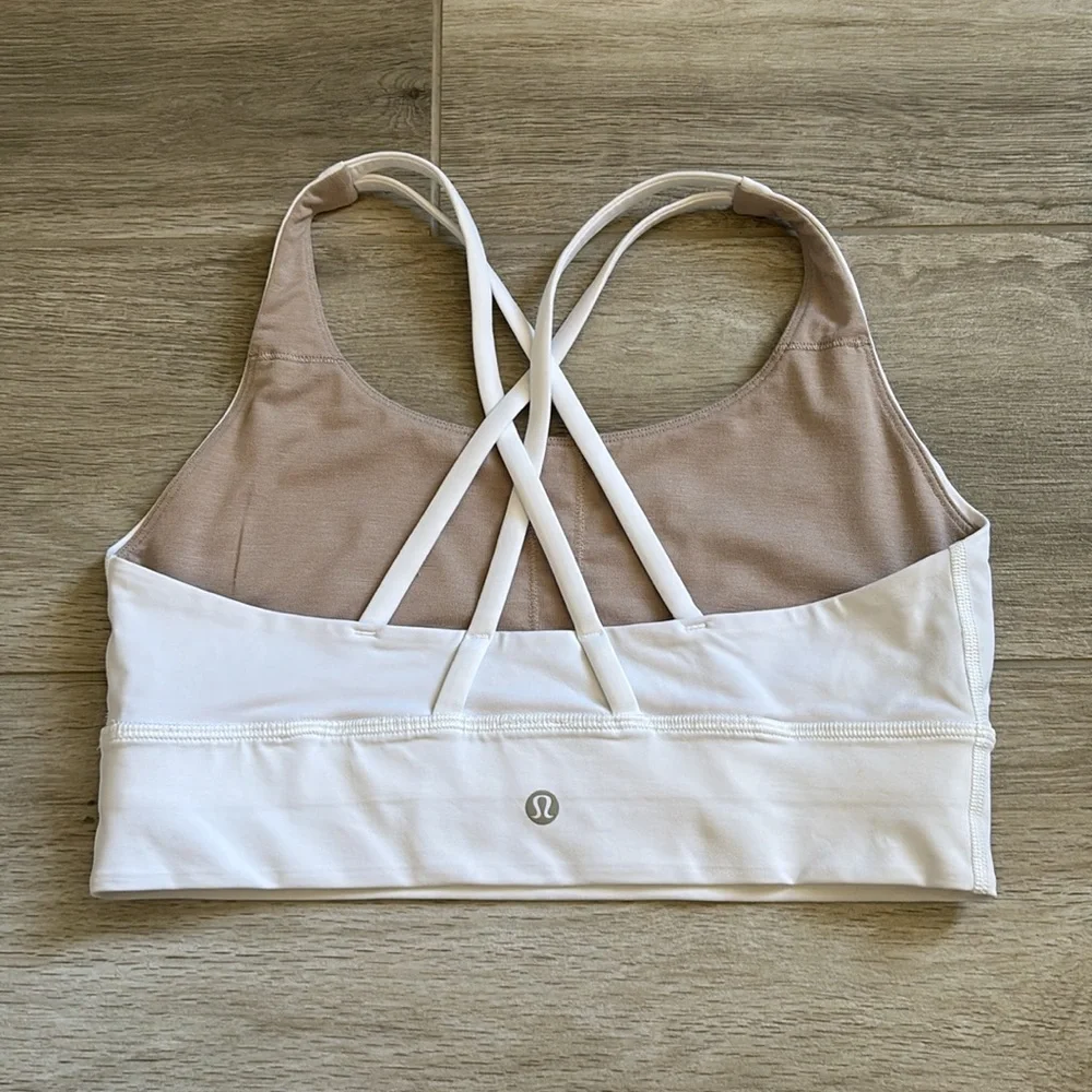 Lululemon White Long Line Energy Bra Size 8 - Picture 6 of 8